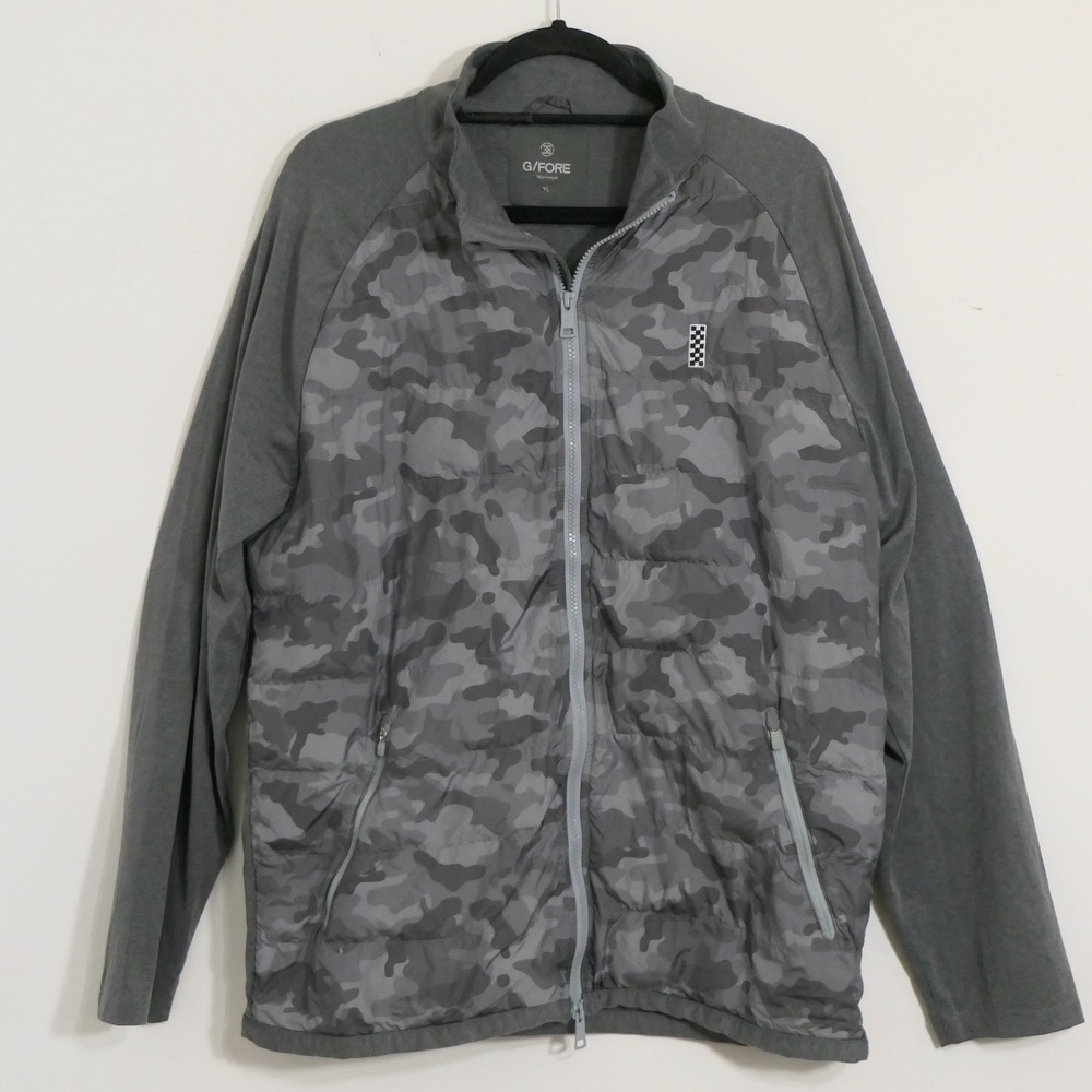 G/FORE "The Shelby" Mens XL Charcoal Camo Hybrid Golf Jacket Full-Zip G4MS21O02‎